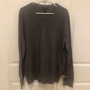 Banana Republic LuxuryBlend Gray V-Neck Sweater XL